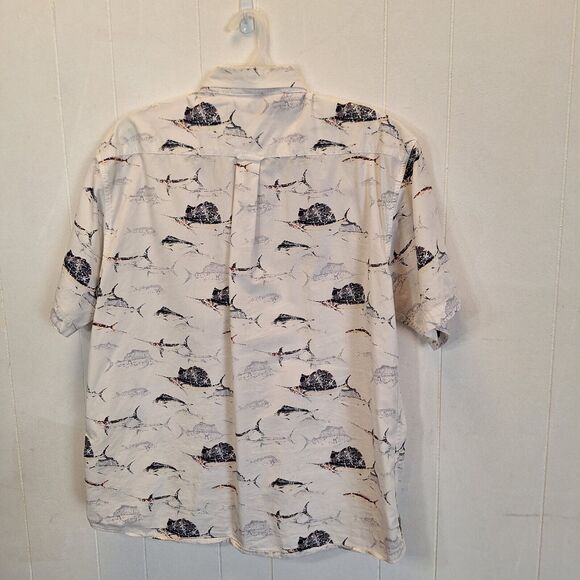 REEL LEGENDS Fishing Shirt  XL  Fish Pattern Collar Button Down - Picture 2 of 8